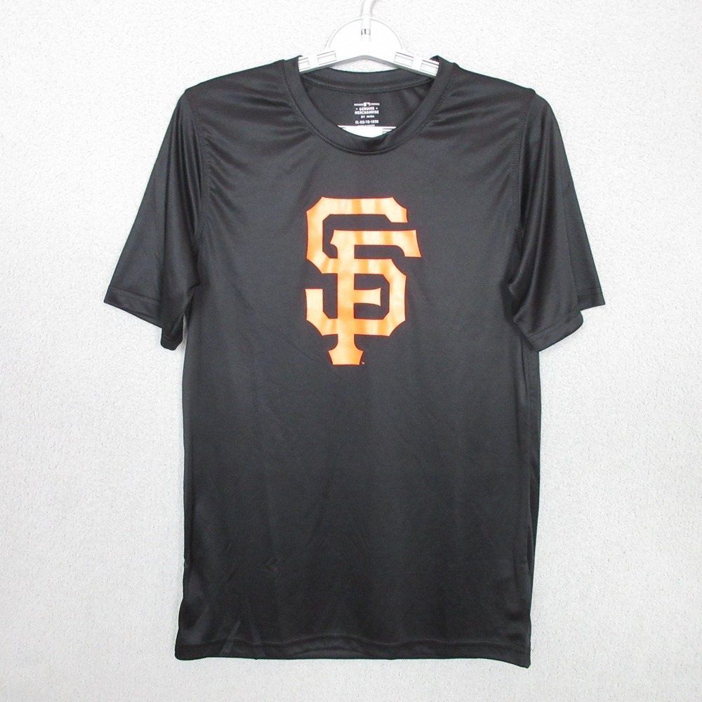 Kids XL San Francisco Giants T-Shirt Black‎ Orange SF Logo Short Sleeve